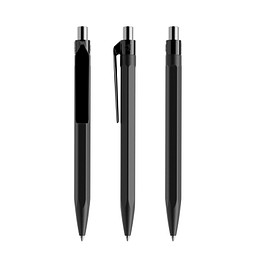 prodir QS50 PMP Push Kugelschreiber, Black-Silver chrome finish