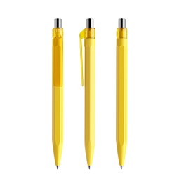 prodir QS50 PMT Push Kugelschreiber, Lemon-Silver chrome finish