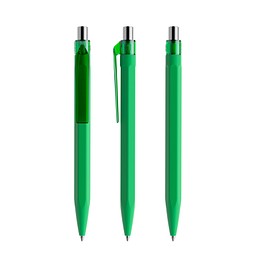 prodir QS50 Soft Touch PRT Push Kugelschreiber, Bright Green-Silver chrome finish