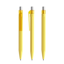 prodir QS50 Soft Touch PRT Push Kugelschreiber, Lemon-Silver satin finish