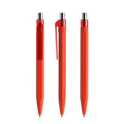 prodir QS50 Soft Touch PRT Push Kugelschreiber, Red-Silver chrome finish