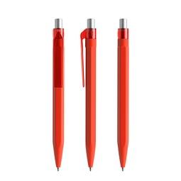 prodir QS50 Soft Touch PRT Push Kugelschreiber, Red-Silver satin finish