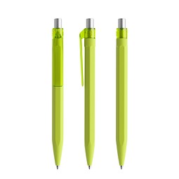 prodir QS50 Soft Touch PRT Push Kugelschreiber, Yellow Green-Silver satin finish