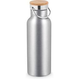 RAGNAR. Trinkflasche aus Edelstahl (36% recycelt) (570 mL), doppelwandig und vakuumisoliert, Satinsilber