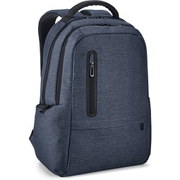 RE-BOSTON. Wasserabweisender 2Tone-Laptop-Rucksack aus recyceltem Nylon mit 210D-Fach, Blau