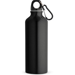 RE-LANDSCAPE M. Flasche aus recyceltem Aluminium (100% rAL) 530 mL mit Karabiner, Schwarz