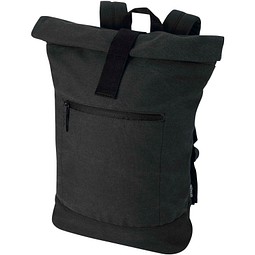 Recanvas 14” GRS recycelter Rolltop-Rucksack 16L, schwarz