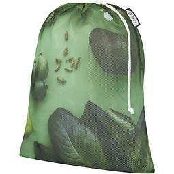 recycelter Polyester-Zuziehbeutel, 30 x 41 cm, weiss