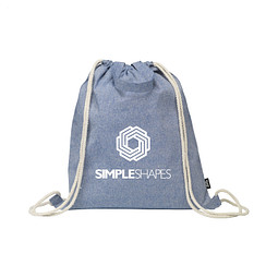 Recycled Baumwoll Zugbeutel PromoBag Plus (180 g/m²), Blau