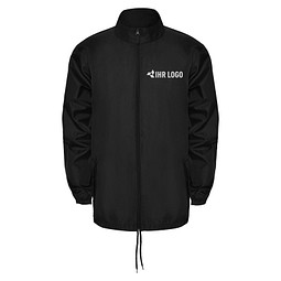 Regenjacke Island –  leichte Windjacke mit Reißverschluss, M, Schwarz