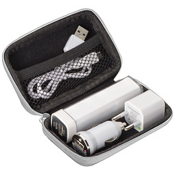 Reise-USB-Set, 2.200 mAh, weiss