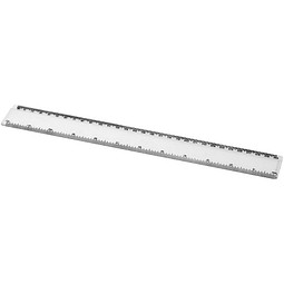 Werbeartikel Renzo Kunststoff-Lineal 30 cm – transparent klar – mit Logo bedruckt für den Büroalltag