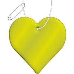 RFX™ H-09 Reflektierender TPU-Anhänger Herz, neongelb