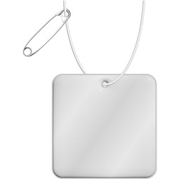 RFX™ H-20 quadratischer reflektierender PVC-Anhänger, weiss
