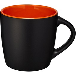 Keramikbecher Riviera, 340 ml, schwarz/orange
