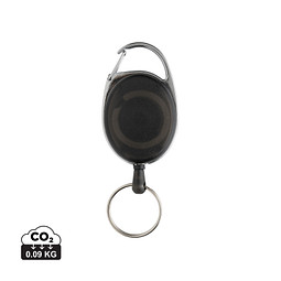 Roller-Clip-Schlüsselanhänger aus RCS recyceltem ABS, schwarz