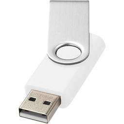 Werbeartikel Rotate Basic 2 GB USB-Stick – weiss-silber – mit Logo bedruckt 48h Express-Druck für IT-Messen