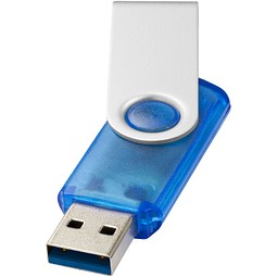 48h Express-Druck Werbeartikel Rotate USB-Stick 3.0 transparent – blau – mit Logo bedruckt