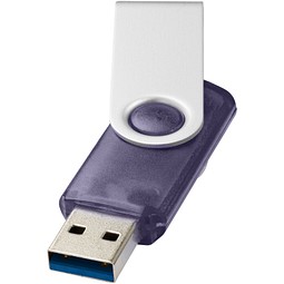 Werbegeschenk Rotate USB-Stick 3.0 – blau – mit Logo bedruckt für IT-Messen und Datenschutz-Kampagnen