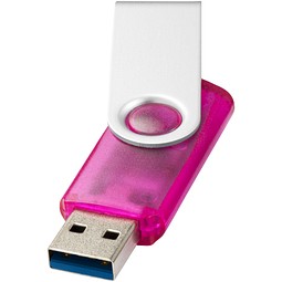 48h Express-Druck Werbeartikel Rotate USB-Stick 3.0 transparent – rosa – mit Logo bedruckt
