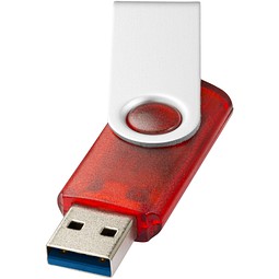 Werbeartikel Rotate USB-Stick 3.0 – rot – mit Logo bedruckt für IT-Messen und Datenschutz-Kampagnen
