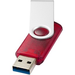 Werbeartikel Rotate USB-Stick 3.0 – rot – mit Logo bedruckt für IT-Messen und Datenschutz-Kampagnen