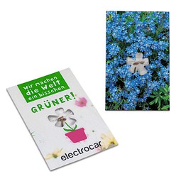 Samen-Karte-Mini Blume, Vergissmeinnicht, 2-seit. Druck