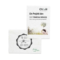 Samenpapier DIN A7, Blumenmischung, 1-seit. Druck