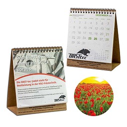 Samenpapier-Tischkalender, Mohn, 1-seit. Druck