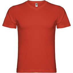 Samoyedo T-Shirt mit V-Ausschnitt für Herren, rot, S