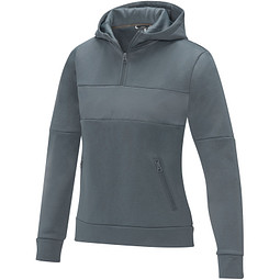Sayan Kapuzenpullover mit halbem Reißverschluss für Damen, stahlgrau, M