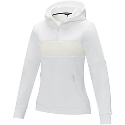 Sayan Kapuzenpullover mit halbem Reißverschluss für Damen, weiß, XL