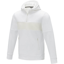 Sayan Kapuzenpullover mit halbem Reißverschluss für Herren, weiß, L