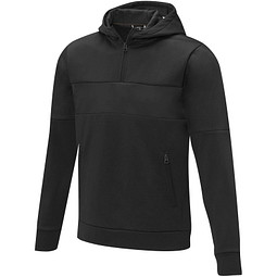 Sayan Kapuzenpullover mit halbem Reißverschluss für Herren, schwarz, XS