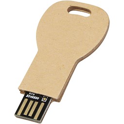 Schlüssel USB-Stick 2.0 aus recyceltem Papier, Kraftpapier, 4GB