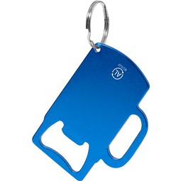 Schlüsselanhänger mit Flaschenöffner Basler, blau