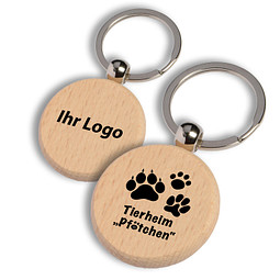 Schlüsselanhänger Holz, rund