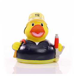 Schnabels® Bade-Ente Feuerwehr, gelb/schwarz