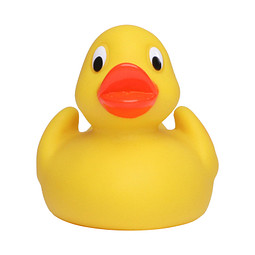 Schnabels® Bade-Ente Klassik mit Kulleraugen, mittel, gelb/orange