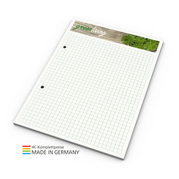 Geiger-Notes Schreibblock green+blue A5, 50 Blatt mit 2-fach Abheftlochung, inkl. Druck