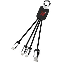 SCX.design C15 Quatro Ladekabel mit Leuchtlogo, rot