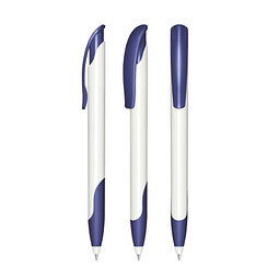 senator® Druckkugelschreiber Challenger Polished Basic SG, blaue Mine, weiß,blau 2757
