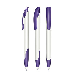 senator® Druckkugelschreiber Challenger Polished Basic SG, blaue Mine, weiß,violett 267