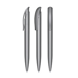 senator® Druckkugelschreiber Challenger Polished, blaue Mine, grau cool gray 9