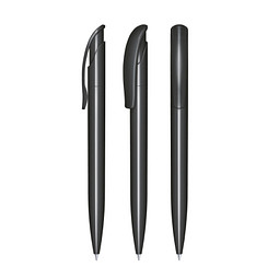 senator® Druckkugelschreiber Challenger Polished, blaue Mine, schwarz