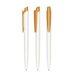 senator® Druckkugelschreiber Dart Polished Basic, blaue Mine, weiß,orange 151