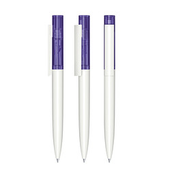 senator® Drehkugelschreiber Headliner Clear, blaue Mine, weiß,violett 267