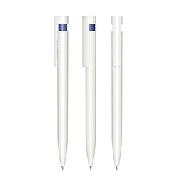 senator® Druckkugelschreiber Liberty Polished Basic, blaue Mine, weiß/blau 2757