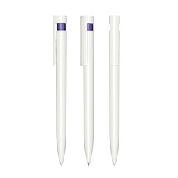 senator® Druckkugelschreiber Liberty Polished Basic, blaue Mine, weiß/violett 267