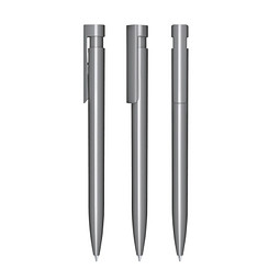 senator® Druckkugelschreiber Liberty Polished, blaue Mine, grau cool gray 9